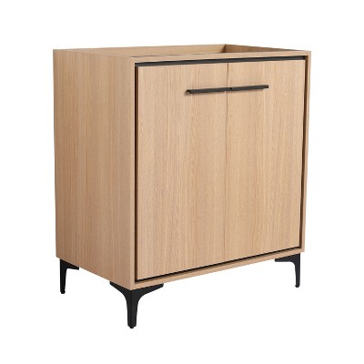 NicBex 29.33" Freestanding Bathroom Vanity without Sink, Bathroom Storage Cabinet, 2 Cabinet Doors for Bathroom