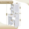 Gulches White Compact Vanity Table - Adjustable LED Lights, Mirror, Power Outlet, Hairdryer Holder, Stool for Small Bedrooms - 4 of 4