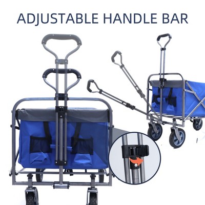 Anybear Multipurpose Collapsible Beach Trolley Red 150lbs Garden Cart