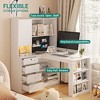 CENGHU L-Shaped Desk with Charger, Computer Desk with Drawers & Bookshelf, Modern Corner Desk, Home Office Desk, Study Table Writing Desk - 2 of 4