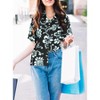 LA LEELA Hawaiian Shirts Womens Summer Beach Party Blouse Shirt Collared Short Sleeve Tropical Vacation Button Up Dress Tee Shirts Tops - 4 of 4