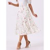 INSPIRE CHIC Women's Floral Elastic Waist Tiered Ruffle Boho Midi Skirts - 3 of 4