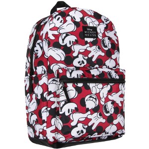 Disney Mickey Mouse Backpack Vintage Character Sublimated Laptop Travel Backpack Black - 1 of 4