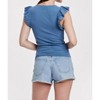 Women's Akiko Ruffle Sleeve Boat Neck Ribbed Top - Another Love - 2 of 4