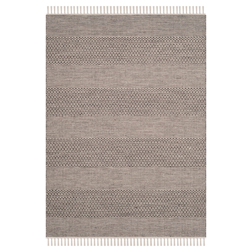 Ivory/Anthracite Geometric Flatweave Woven Area Rug 4'x6' - Safavieh