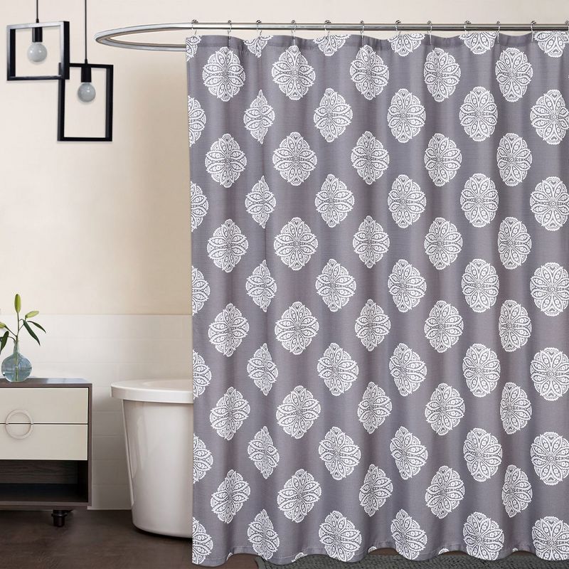 Medallion Fabric Shower Curtain for Bathroom 200GSM Heavy Weight, 1 of 8