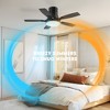 Siljoy 42 Inch Low Profile Black Ceiling Fan with Light and Remote Control Included - 4 of 4