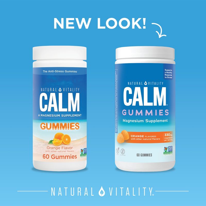 Natural Vitality Calm Magnesium for Anti Stress Gummies, Orange , 60 Count, 2 of 4