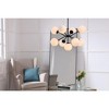 Elegant Lighting Jupiter 9 light Black and Frosted White glass pendant - 2 of 4