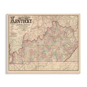 Stupell Industries Historic Kentucky Southern US State Map Vintage Cartography Canvas Wall Art - 1 of 4