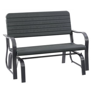 Lake Font Patio Gliding Bench - Dark Green - CorLiving: 2-Person Seating, UV & Weather-Resistant, Steel Frame - 1 of 4