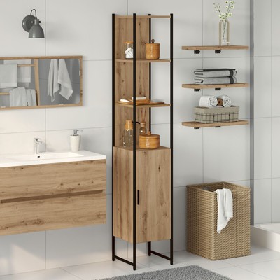 vidaXL Bathroom Cabinet Artisan Oak 33x33x185.5 cm Engineered Wood