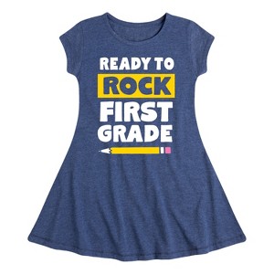 Girls' - Instant Message - Ready To Rock First Grade Fit & Flair Cap Sleeve Dress - 1 of 4