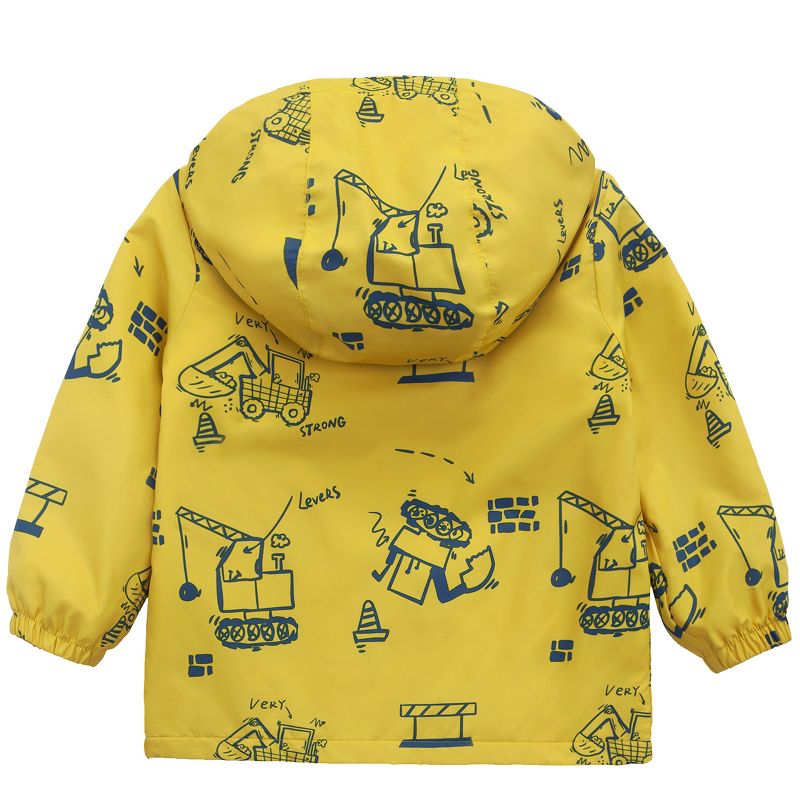 Rokka&Rolla Toddler Boys' Fleece Lined Full Zip Windbreaker Rain Jacket, 3 of 8
