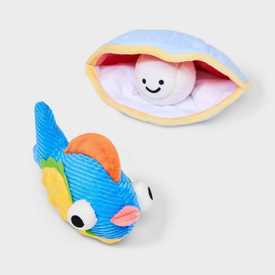 Clam and Fish Dog Ball Plush Toy Set - 2pk/3pcs - Boots & Barkley™