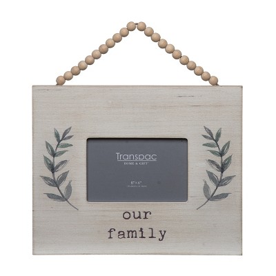 VIP Wood 11.63 in. Blue Our Family Hanging Beaded Frame
