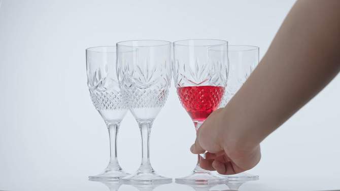 Khen's Shatterproof Clear Wine Glasses, Luxurious & Stylish, Unique Home Bar Addition - 4 pk, 2 of 8, play video