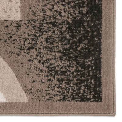 Taupe & Orange Reversible Easy-Care Synthetic Area Rug, 5'3"x7'5"