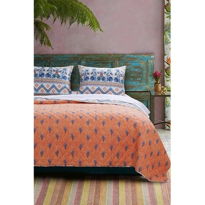 Aleena Ivory Reversible King Microfiber Quilt Set