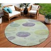 Artichoke Green And Purple Geometric Washable Indoor Outdoor Area Rug - 2 of 4