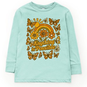 The Juniper Shop Anything Is Possible Daisies Youth Long Sleeve Tee - L - Seafoam - 1 of 4