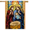 Briarwood Lane Christmas House Flag 40x28 For Outdoor Stained Glass Nativity For Christmas House Flag - 2 of 4