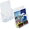 Azar Displays Clear Adjustable Letter Size, Bifold or Tri-Fold Brochure Holder with 2 Business Card Pockets, 2-Pack - 4 of 4