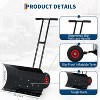 Heavy Duty Snow Shovel with Ergonomic Handle for Driveway, Push Snow Plow Shovel with Adjustable Handle, Angled Blade and Wheels - 3 of 4