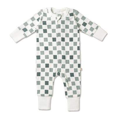 Organic Convertible Zip Romper - Checkered