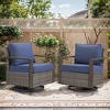 Belord Outdoor Swivel Chairs, Outdoor Swivel Rocker with Wood Grain Finish Square Armrest for Porch Balcony - 2 of 4