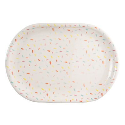 Totalee Gift Confetti Platter Ceramic White