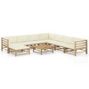 vidaXL Garden Lounge Set Bamboo, Cream White Bamboo, 100% polyester - 2 of 4