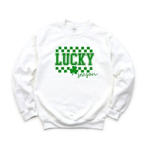 Simply Sage Market Women's Graphic Sweatshirt Lucky Season Checkered - 1 of 3