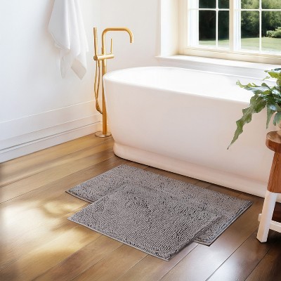 Soft Absorbent Chenille Bath Mat Rug with Anti-Skid Rubber Backing - Becky Cameron