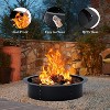 Fire Pit Ring 42x42x10 Inch Heavy Duty Round Solid Steel Fire Ring For Outdoor - 3 of 4
