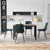 Kumasinova Set of 2 Velvet Upholstered Dining Chairs, Armless Ergonomic Kitchen Chairs with Clean Lines, Mid Century Modern Dining Room Chairs - 3 of 4