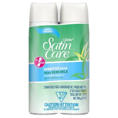 Gillette Satin Care Sensitive Skin Women's Shave Gel Twin Pack - 7oz