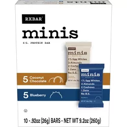 RXBAR Minis Blueberry & Coconut Chocolate Variety Pack - 9.2oz/10ct