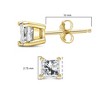 AGS Certified 14k Yellow Gold 1/4 Ctw Princess Solitaire Diamond Stud Earrings - 4 of 4