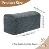 Unique Bargains Non-Slip Stretch Jacquard Couch Armrest Slipcovers 2 Pcs - 2 of 4