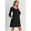 Hello Miz Women's Long Sleeve Empire Waist U Neck Maternity Dress - 2 of 4