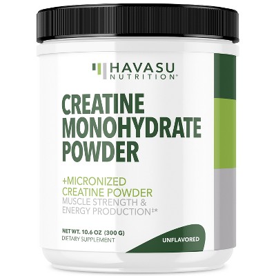 Creatine Monohydrate Powder, Post Workout Recovery Powder for Muscle, Strength and Energy Production, Havasu Nutrition, 10.6 oz
