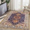 LunaLulinlk Area Rug 5x7 Vintage Bohemia Large Persian Non-slip Washable Rug Abstract Geometrical Blue/ Yellow - 2 of 4