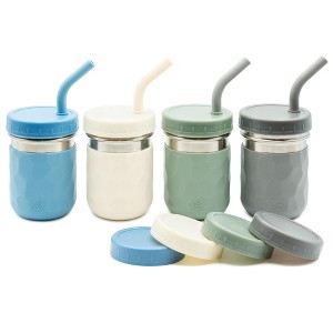 WeeSprout 2-in-1 Drinking Cups for Kids, Durable Stainless Steel Tumbler for Smoothies Kid Cups, Set of 4 - 1 of 4