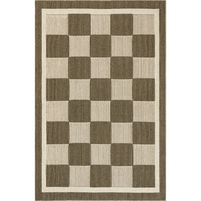 Nuloom Lavonia Checkered Indoor/outdoor Area Rug 5x7, Beige : Target