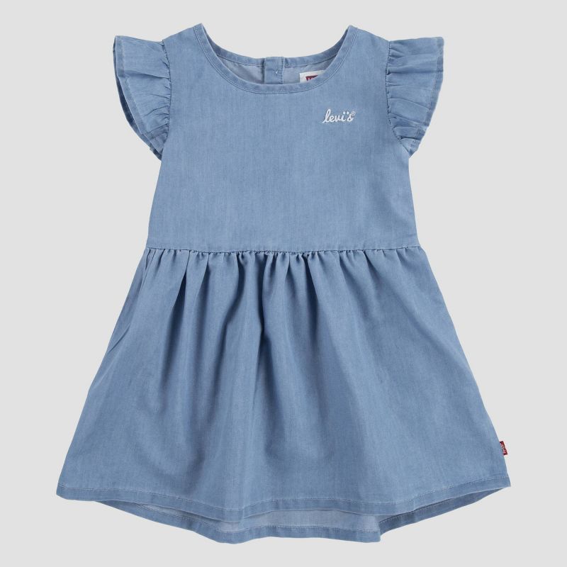 Levi's® Toddler Girls' Flutter Sleeve Summerwind Denim Dress - Blue, 1 of 5