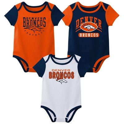 Image of NFL Denver Broncos Infant Boys' 3pk White Bodysuit - 6-9M