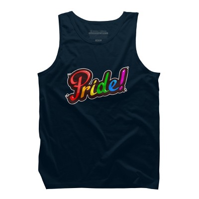 Adult Design By Humans Colorful Pride Rainbow Text By VectorKitchen Tank Top