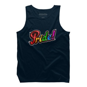 Adult Design By Humans Colorful Pride Rainbow Text By VectorKitchen Tank Top - 1 of 2