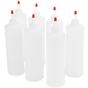 Slickblue 16oz Squeeze Bottles with Caps – Set of 7 Reusable Bottles for Condiments, Sauces, Arts, and Baking Supplies - 1 of 3